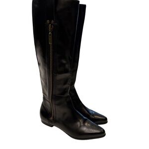 Michael Kors Black Leather Riding Style Boots EUC Worn Once Size 7.5
